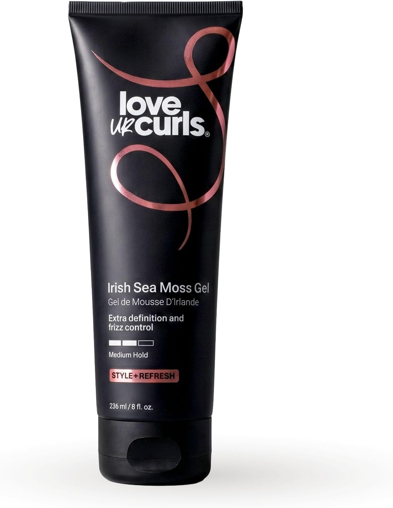Curly Hair Gel - Medium Hold Irish Sea Moss Curl Gel | Irish sea moss gel for curly hair with medium hold, defines curls and waves with flexible hold, no crunch, 236 mL