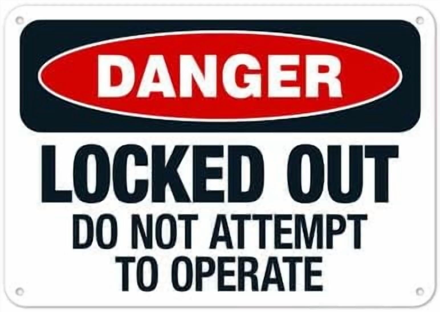 (2-Pack) Metal Tin Sign Locked Out Do Not Attempt To Operate OSHA Sign Facility Signs NO.27835 Sign 8x12 Inch - Clear Warning for Home & Use