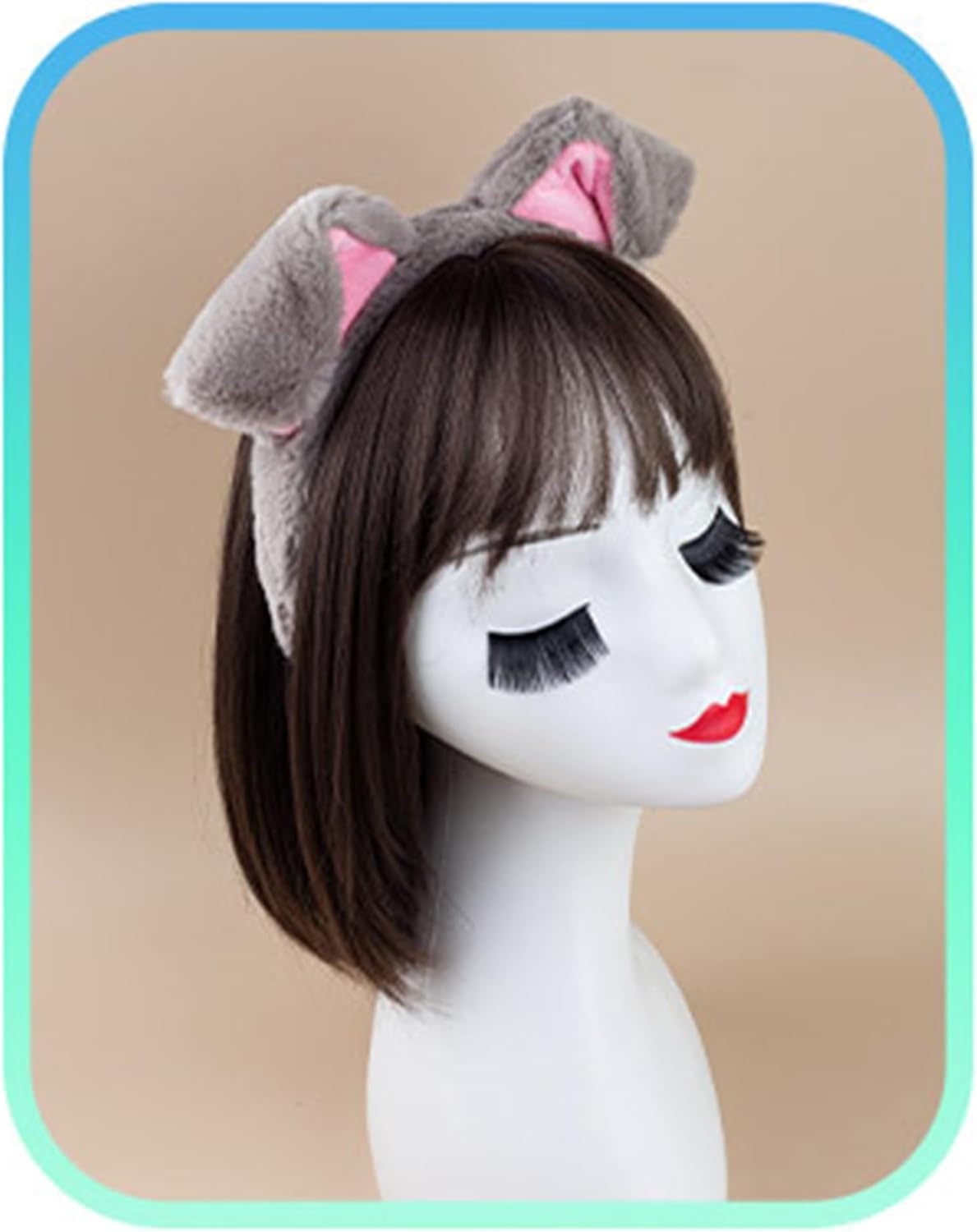 Dog Ears Headband, Cute Puppy Ears Hairband Plush Halloween Cosplay Costume Party Headwear for Women Girls - Image 2