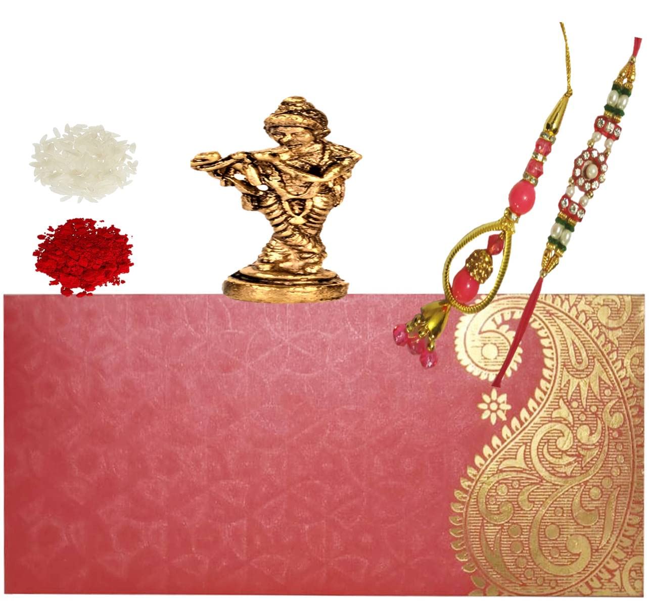 Rakhi Ensemble Purpledip avec Lumba Bhabhi Bracelet Bhai et Krishna Tika