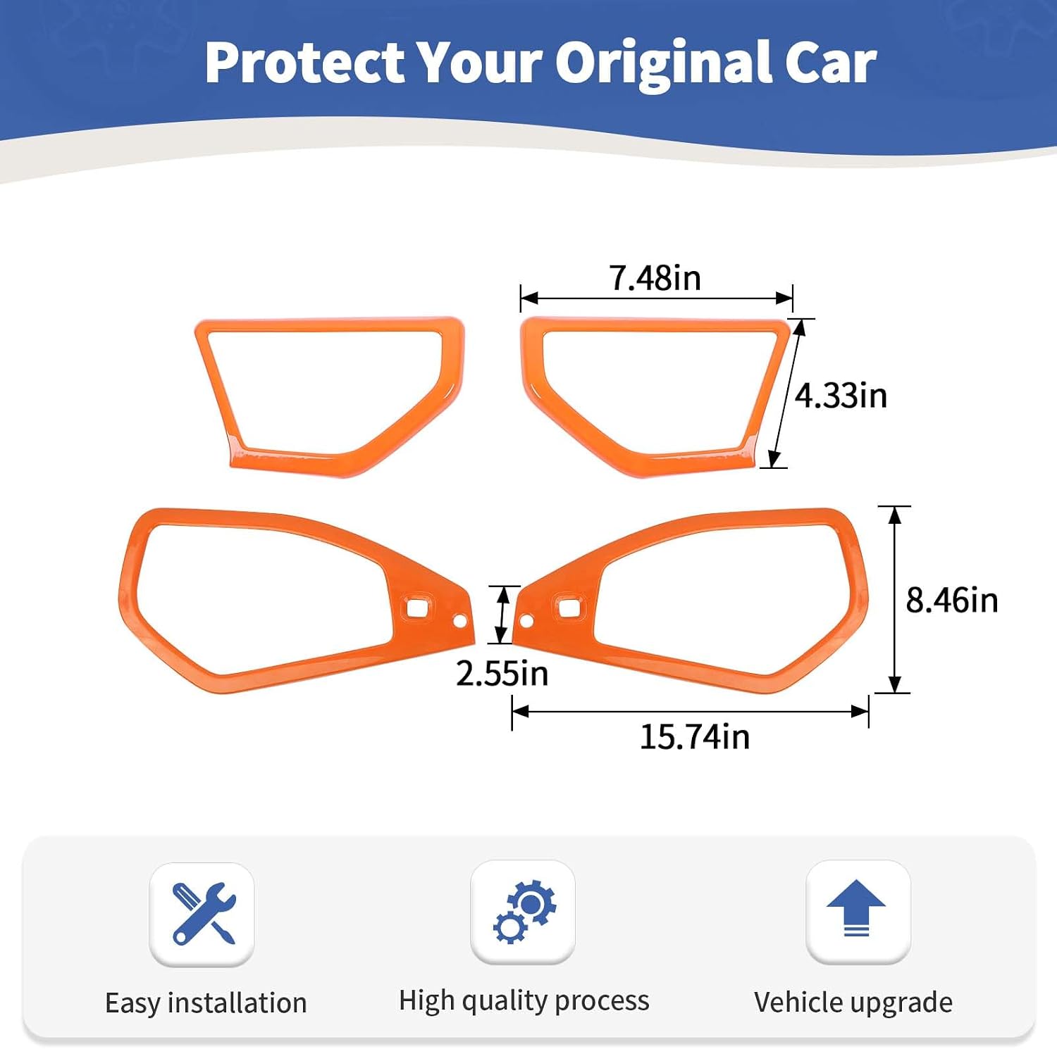 for 2024 Jeep JL A Pillar Top Roof Speaker Trim Cover Fit for Jeep Wrangler JL JLU Gladiator JT 2024 Up Orange Interior Accessories 4pcs