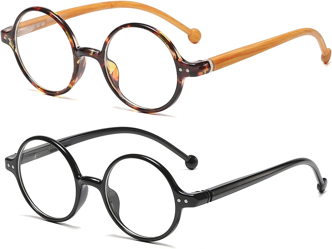 JOVAKIT Retro Round Blue Light Blocking Glasses for Women Men, Literary Vintage Style Non-prescription Computer Eyeglasses