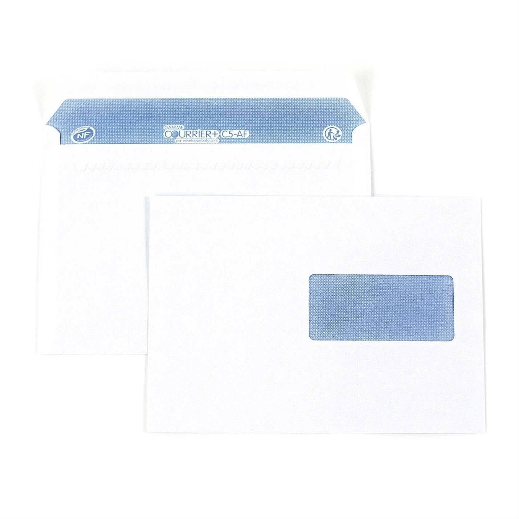 Enveloppes gamme Courrier+ C5 avec Fenêtre, 162 x 229 mm, Blanc, 80 g/​m², Auto-​adhésive (50)