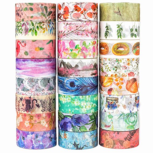 image for KOVANO 48 Rolls Washi Tape Set,Decorative Masking Adhesive Tape for DI