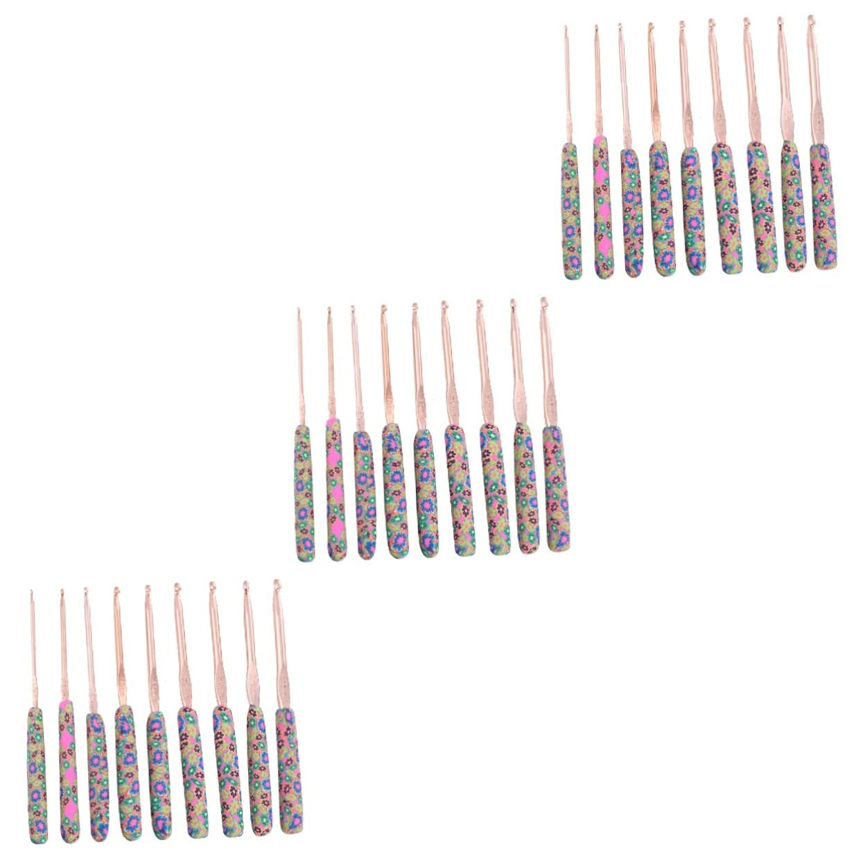 Lurrose 27 Pezzi Uncinetto Per Maglieria in Pizzo Ferri Da Maglia in Metallo Colori Set Di Strumenti Per Uncinetto