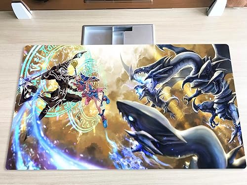 Miniatura 5 de Alfombra de juego Mlikemat Exodia VS 3 Gods Duel TCG CCG Juego de cartas coleccionables sin zonas + bolsa gratis (ZD039-184-K-No Zones)