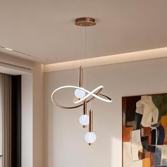 Modern LED Chandelier with 3-Color Dimming