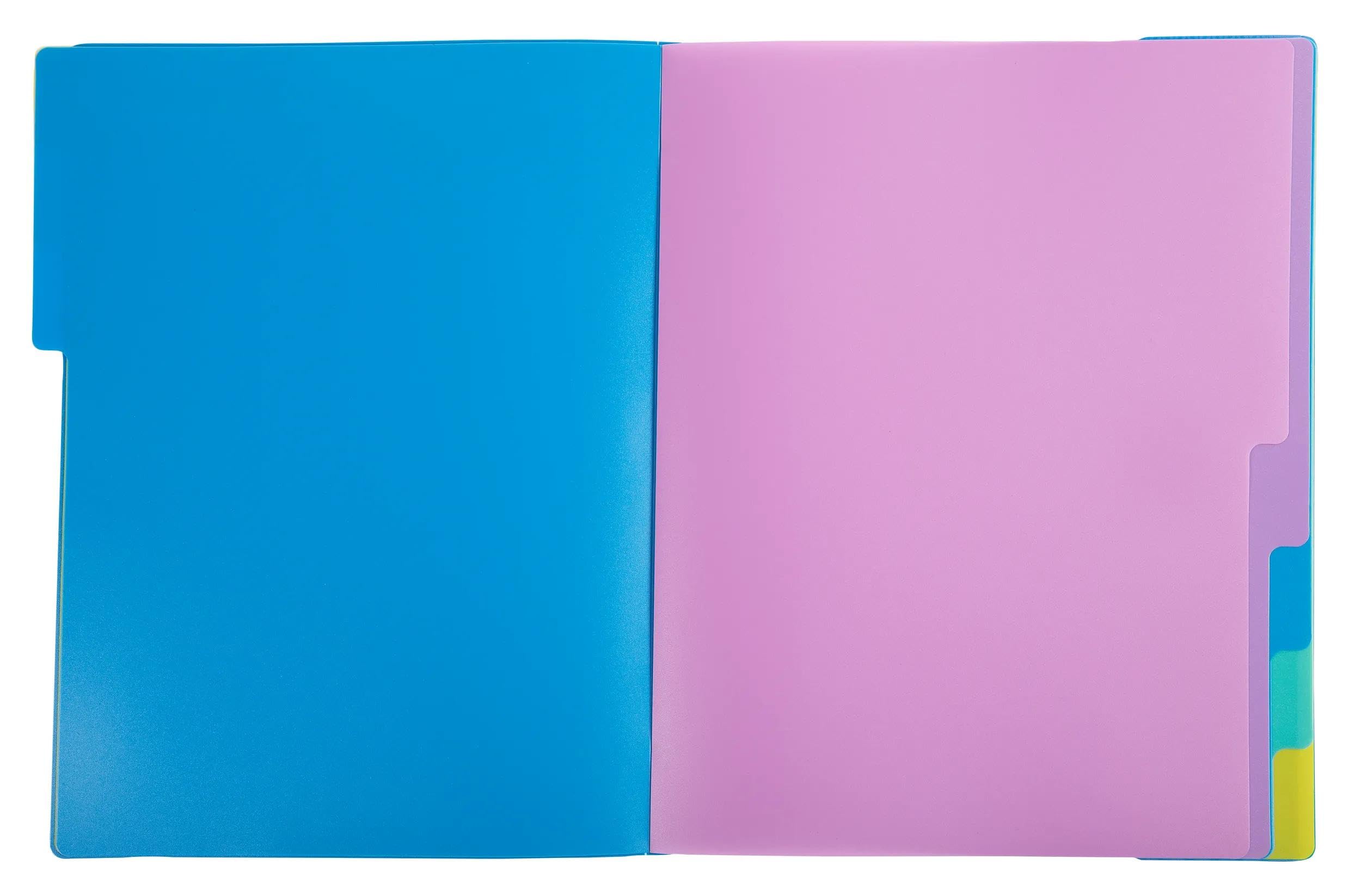 Exacompta - Rif. 56190E - Cartone da 8 raccoglitori Forever Young - 3 alette con elastici - copertina e interno in polipropilene riciclato - 8 scomparti - dim 25 x 32 cm - per formato A4 - assortiti