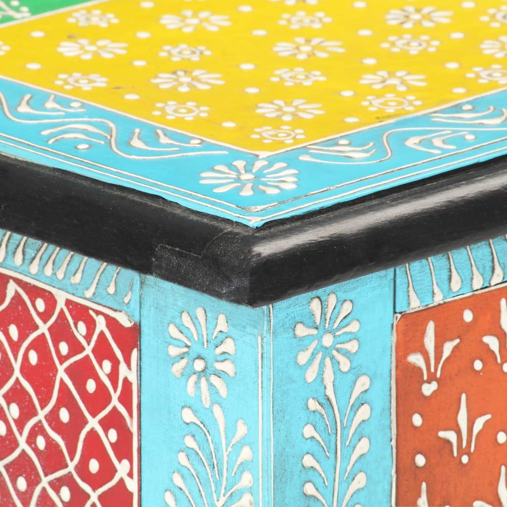 Homgoday Mesa Consola Pintada a Mano Madera Maciza de Mango 80x35x75 cm Mesas auxiliares de salón,Mesa Consola Recibidor Mueble de Entrada Estrecha Clásica,para SalÓn, Entrada, Pasillo