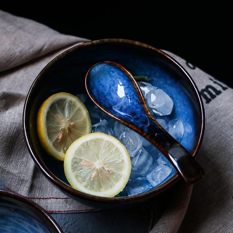 Miski do Ramen Miska na owoce Kreatywna ceramiczna miska Retro Miska na sałatkę Domowa miska na płatki śniadaniowe, zupy, makaron salaterka talerze obiadowe