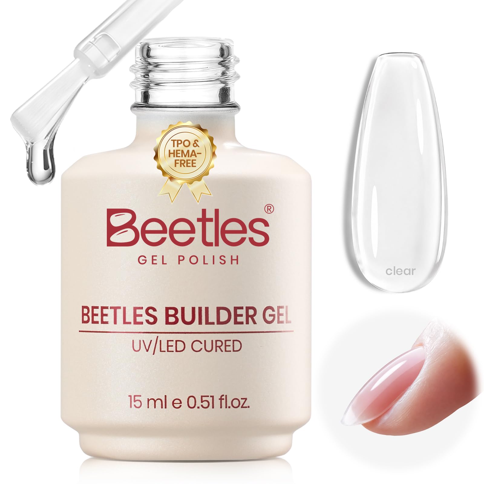 Beetles Builder Gel - Natural Nude Nails -10