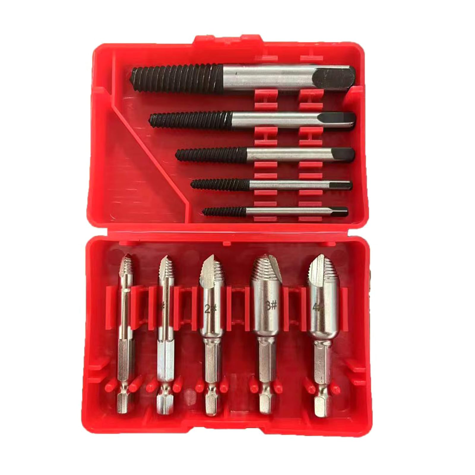 10Pcs Screw Extractor Remover Damaged for Break Head Screws Nut Bolts for Home Maintenance Automotive Repair Ergonomic Handle Tool