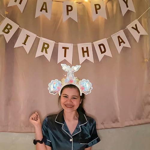 Miniatura 5 de Needzo Diadema de sirena en tono plateado brillante, decoración de estrella de mar, accesorio para la diadema de Halloween, fiesta de cumpleaños