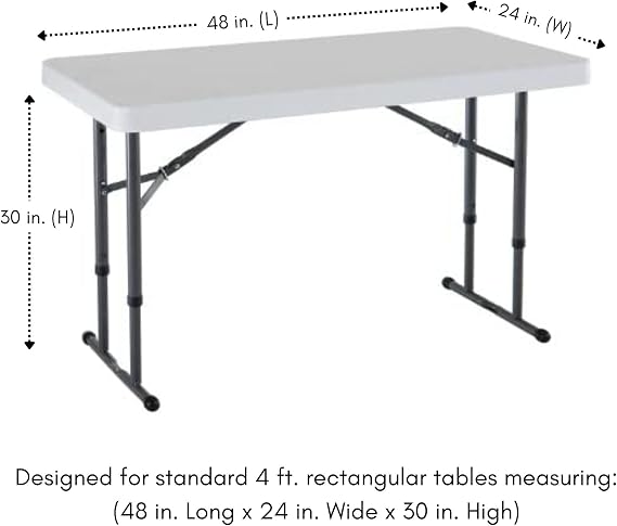 YOUR CHAIR COVERS - 4 FT X 24 Inches Fitted Polyester Tablecloth Rectangular Black, Premium Wedding Table Cover