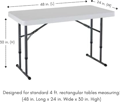YOUR CHAIR COVERS - 4 FT X 24 Inches Fitted Polyester Tablecloth Rectangular Black, Premium Wedding Table Cover