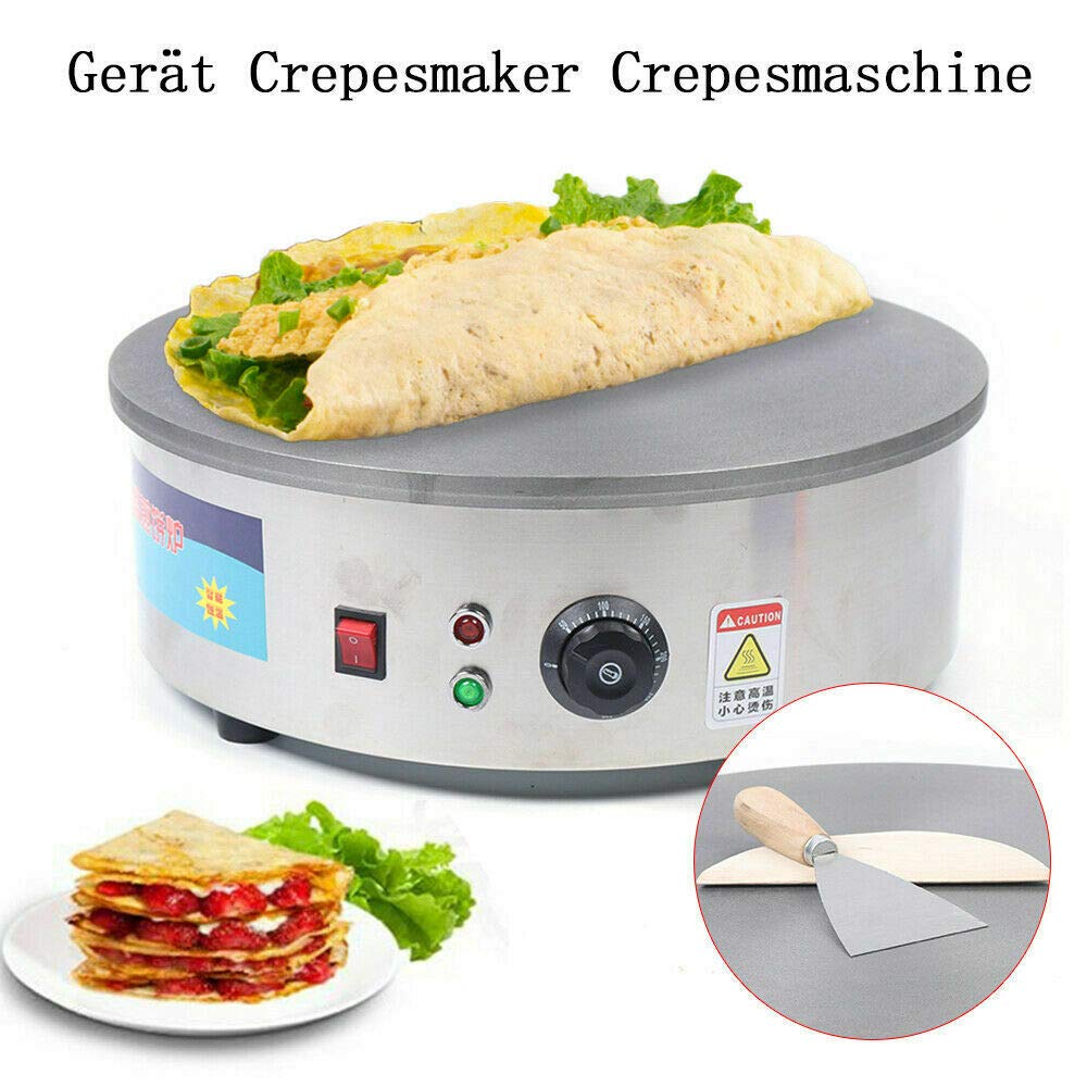 Crepera Maker, 2800 W, placa de 45 cm, para hacer crepes dulces, tortitas, galettes