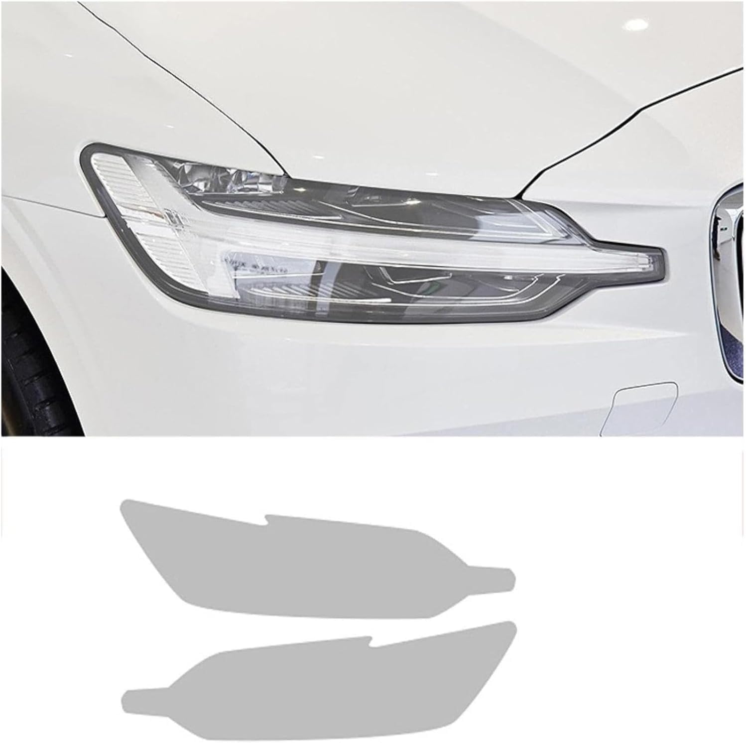 SamLng Car Front Light Film for Volvo S60 2019 2020 Car Headlight Film Front Light Transparent Blackened Moulding Vinyl Protection Sticker Car Light Film