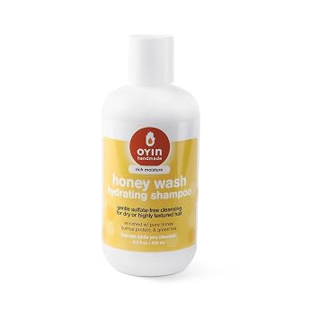 Oyin Handmade Honey Wash Sulfate-Free Hydrating Shampoo | Natural Honey, Quinoa Protein & Green Tea | Moisturizing Cleanser for Coils, Curls & Waves | 8.4 oz