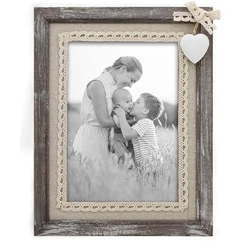 Afuly Holz Bilderrahmen 13x18 Vintage Rustikale Shabby Natur Braun Fotorahmen Mit Weissen Herz Und Sackleinen Hochzeitsgeschenke Amazon De Kuche Haushalt