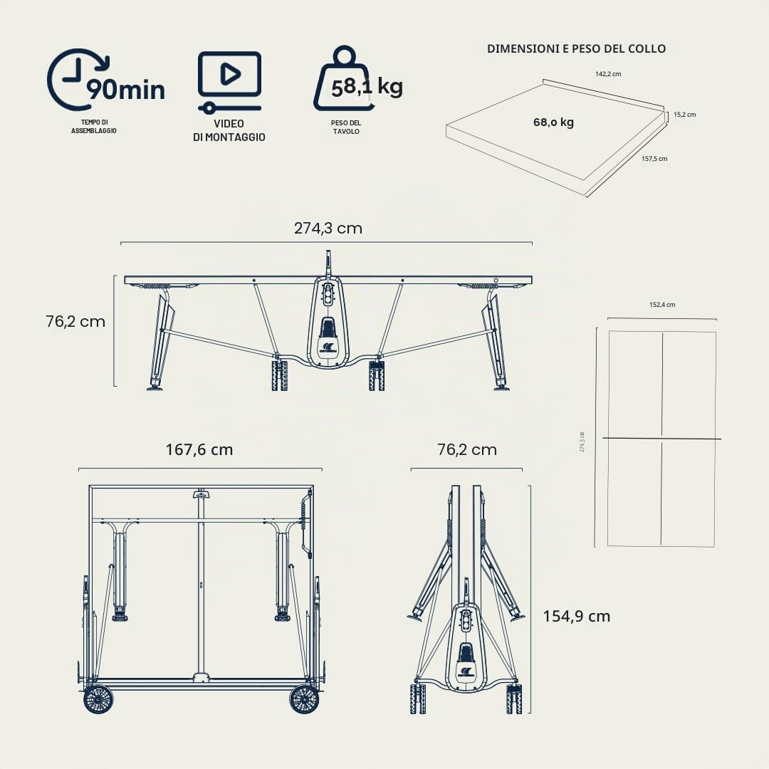 Cornilleau Sport 400x Crossover - Sport 400X Crossover Tavolo da Ping Pong