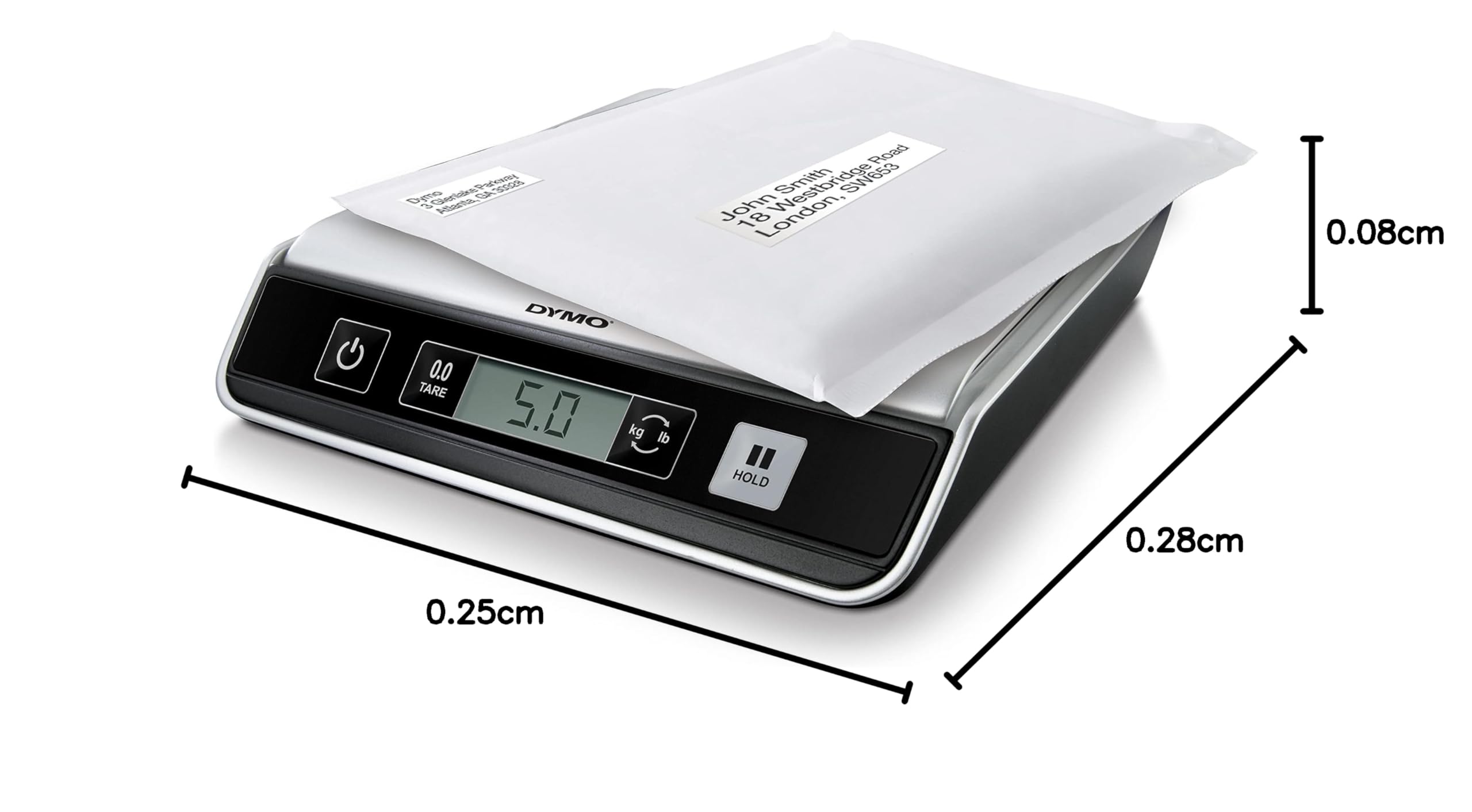 Dymo S0929010 Waga Cyfrowa, Czarny/Srebrny, 20 cm x 20 cm