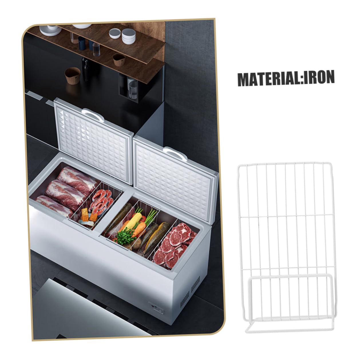 iplusmile Separador de Congelador Ajustable de Hierro Blanco 2 Piezas