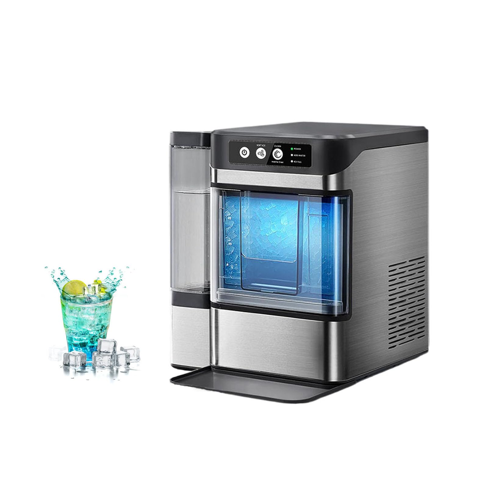 Large Capacity Ice Makers Countertop One-Click Operation Self-Cleaning Portable Ice Maker 41lbs/24H with There is A Detachable 3L Water Tank for Home,Office,Bar on Fridge.com