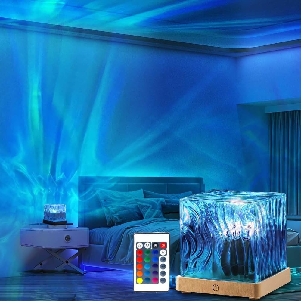 Galaxy Projector Night Light, 16-Colour Northern Lights Projector with 360° Starry Sky Effect, Ultra-Quiet Motor for Bedroom Ceiling, Kids Room Atmosphere Lamp with Remote Control