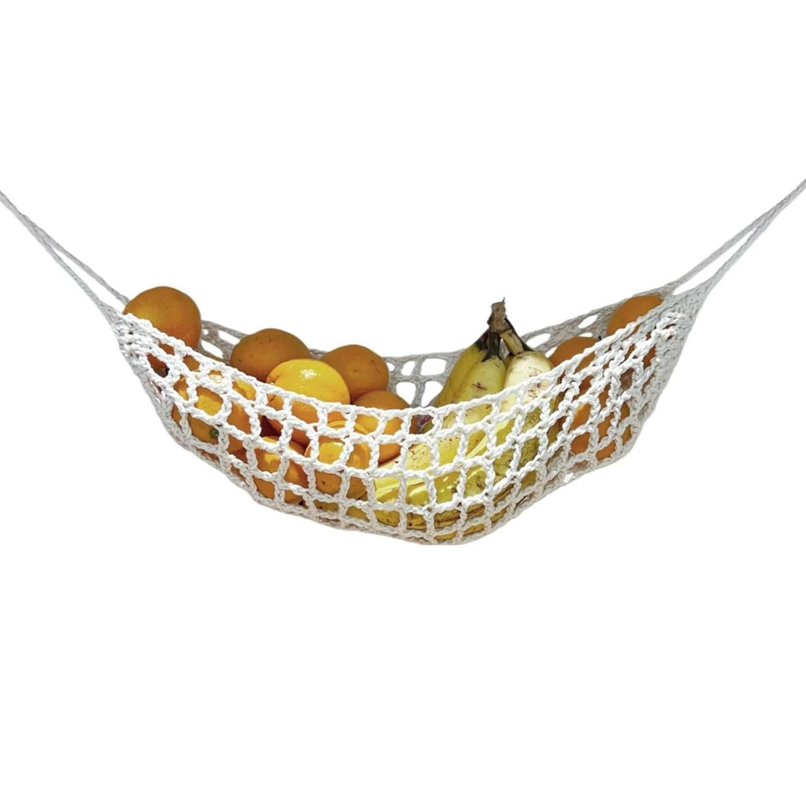 Hanging Fruit Vegetable Basket with Hook for Kitchen Storage and Organization Macrames Under Cabinets Hammock Breathable Fruit Hanging Basket
