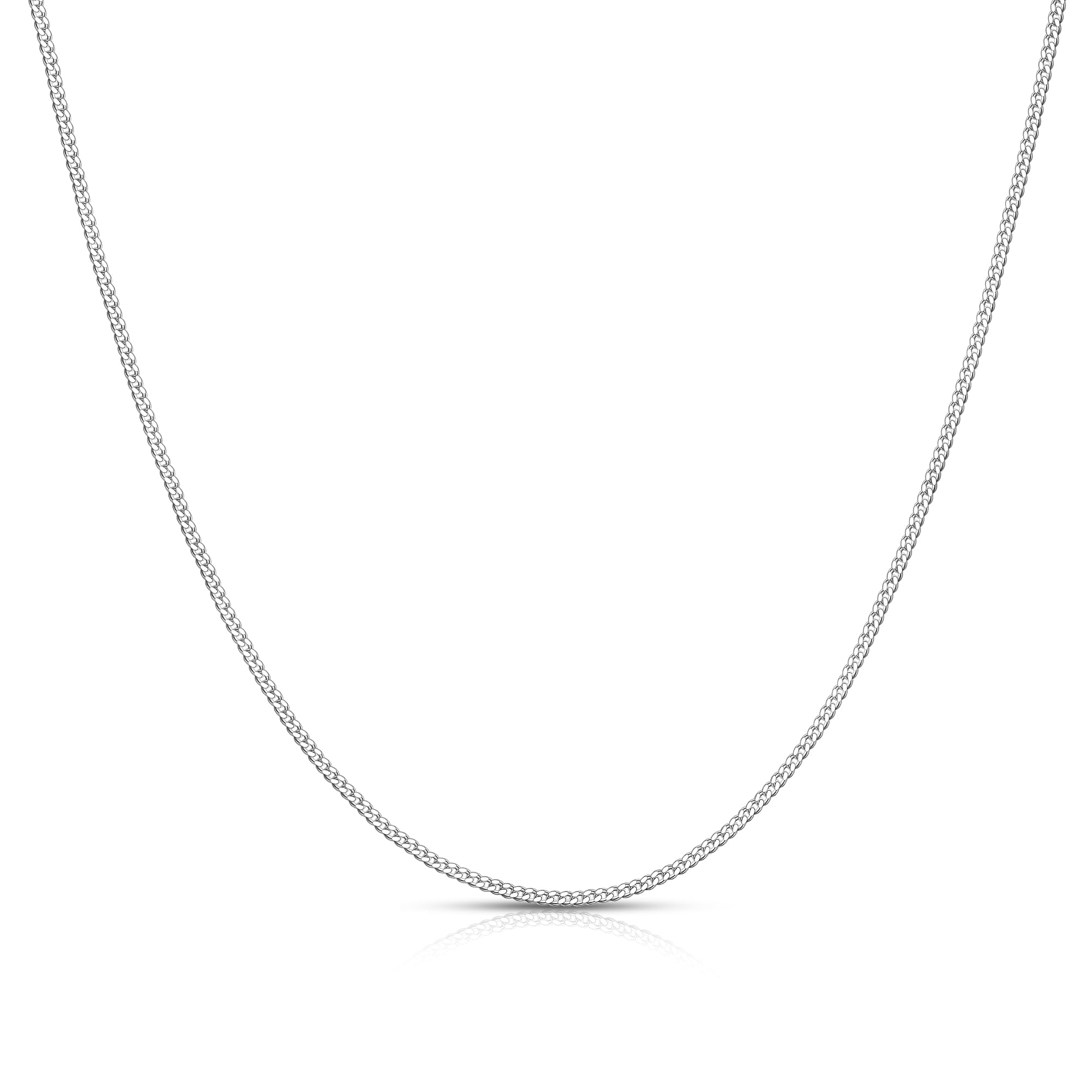 Gacimy 925 Sterling Silver Cuban Link Chain Necklace for Women, 0.8mm-2.0mm Dainty Curb Chain, Thin Real Silver Necklace for Pendants & Layering, 18-