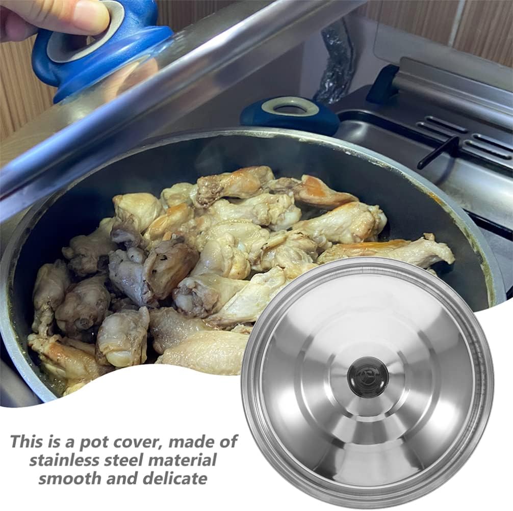 UPKOCH Stainless Steel Wok Lid Universal Pot Lid Spatter Shield Frying 14 Inch Lid for Frying Pot Covers for Cooking Cover Grease Splatter Guard for Frying Pot Lid Replacement