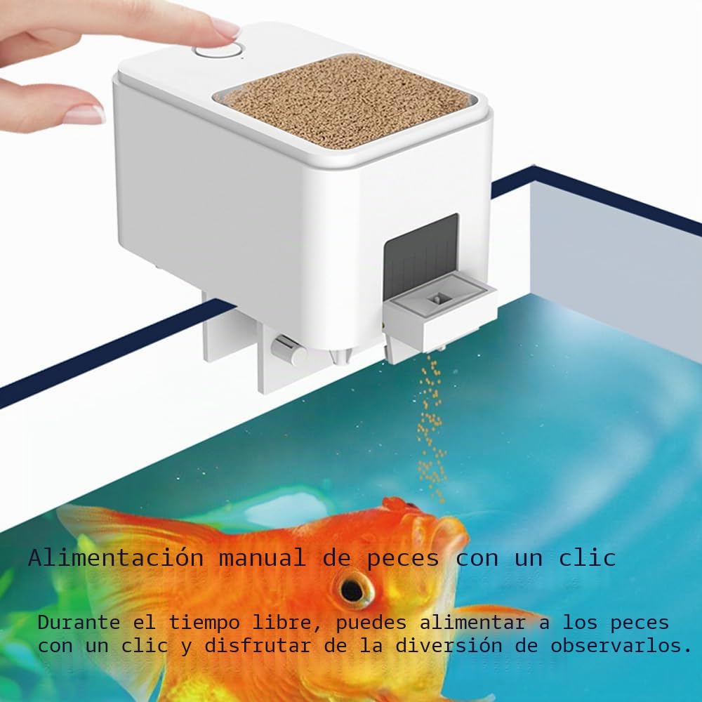 Weytoll Comedero Automatico Peces, Control de Aplicación WiFi de 100 ML Dispensador Comida, Doble Protección Antibloqueo, Control Preciso