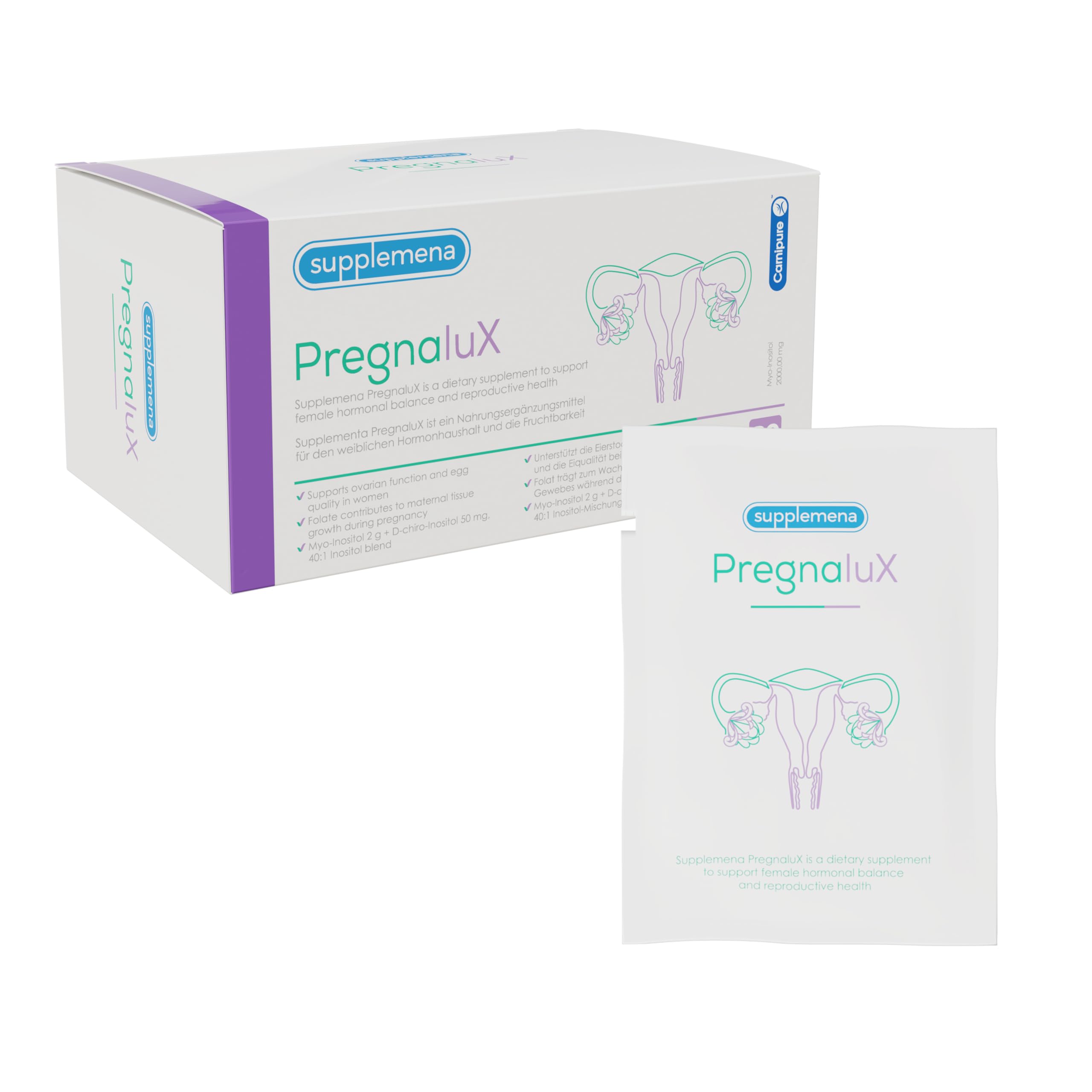 l carnitine pcos fertility PregnaluX PCOS & Fertility Supplement for Women | Prenatal Vitamins w/Myo-inositol, L-Carnitine, NAC, CoQ10, Folic Acid, B12