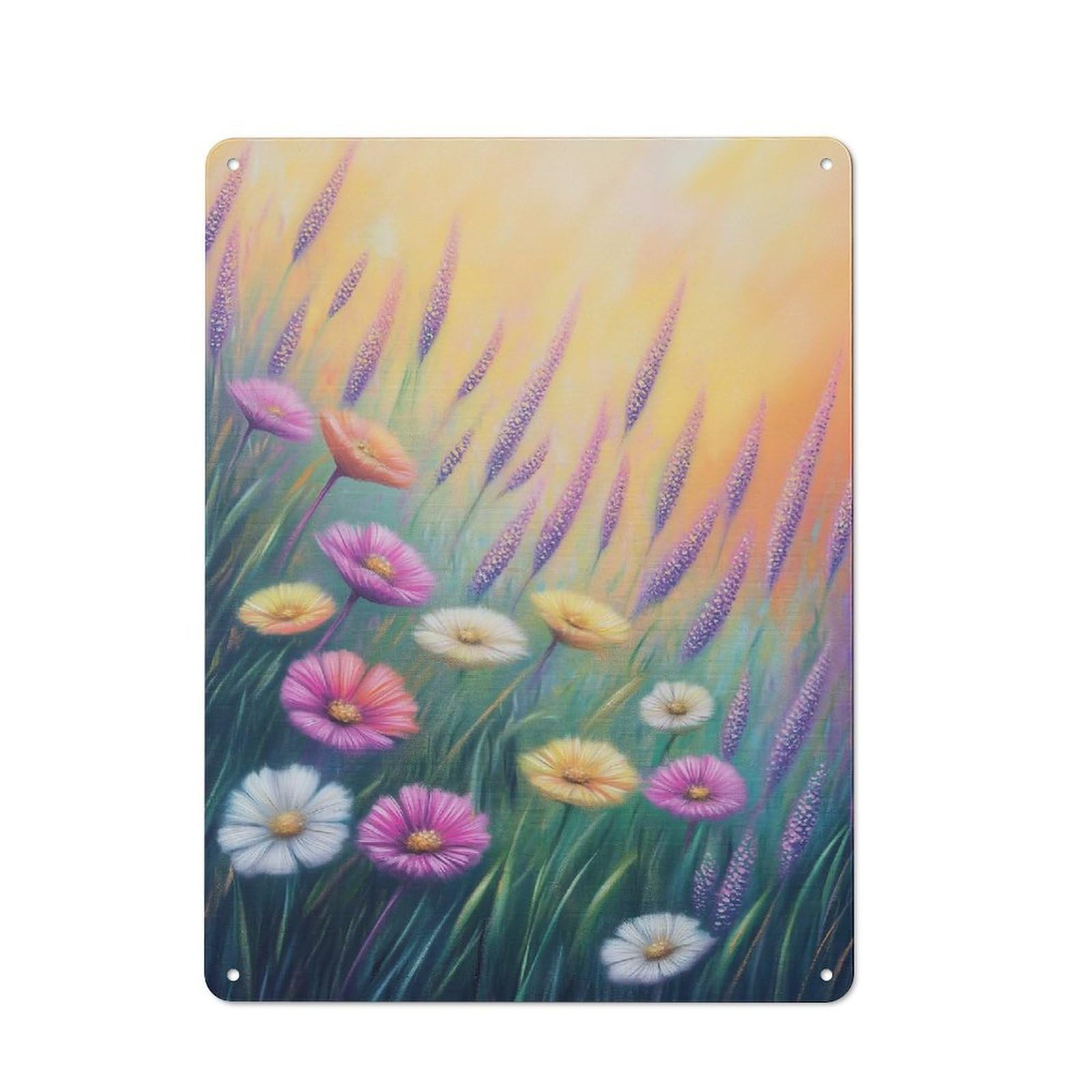 Junmoney Wildflower 01 Classic Metal Wall Sign 40X30cm, Pub Wall Decor For Diner, Restaurant, Shed Or Kitchen