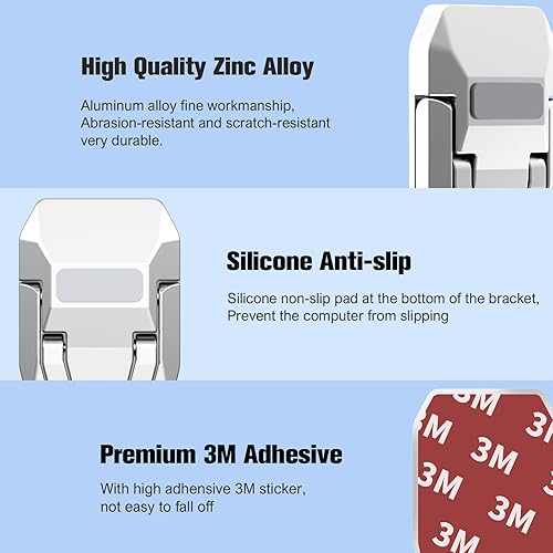 Miniatura 6 de Soporte de teclado de computadora de aleación de zinc para escritorio, elevador de teclado plegable con 2 ángulos ajustables, soporte invisible