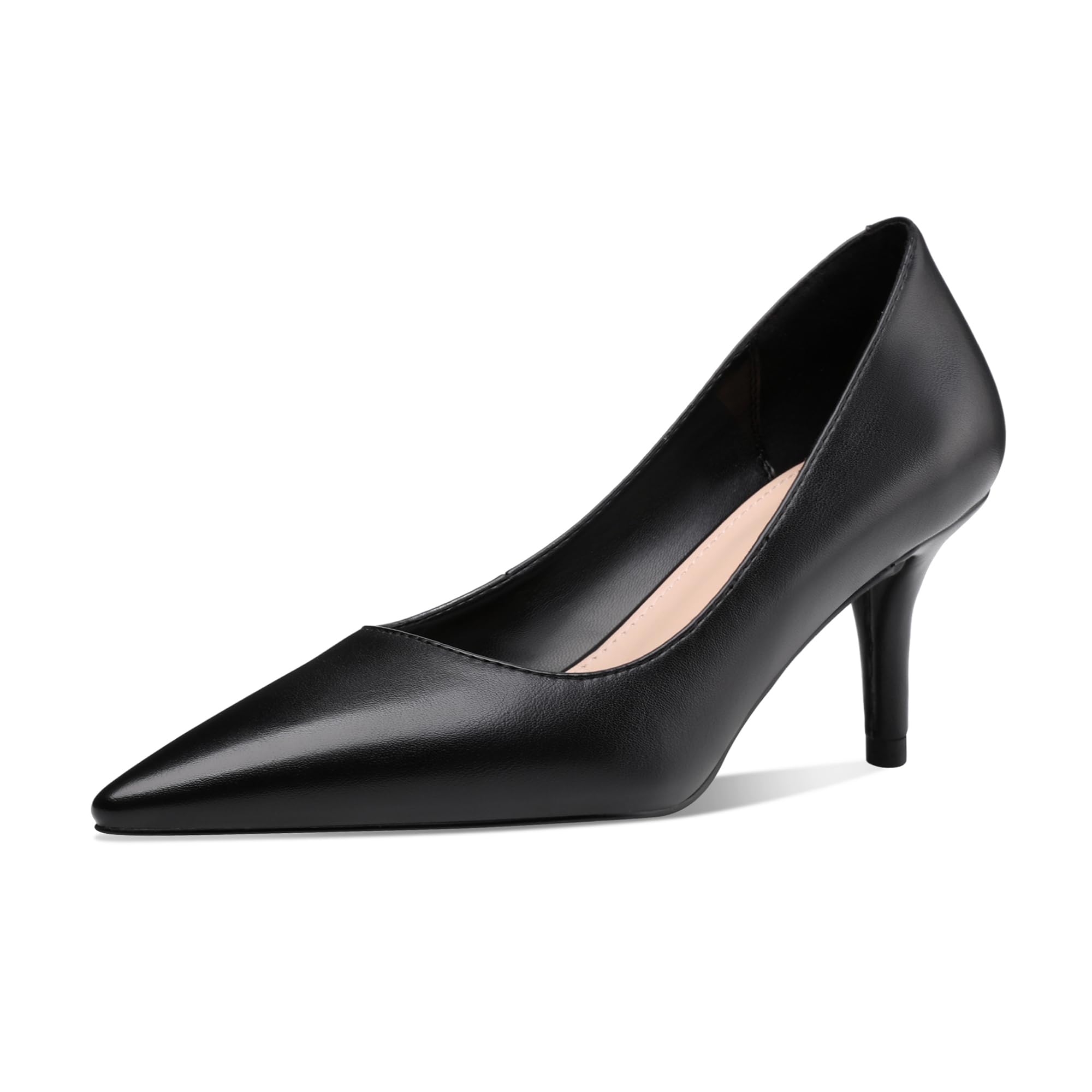 CosyFever Womens Pumps, Pointed Toe Mid Heel Stiletto Pumps, Slip On Dress Pumps
