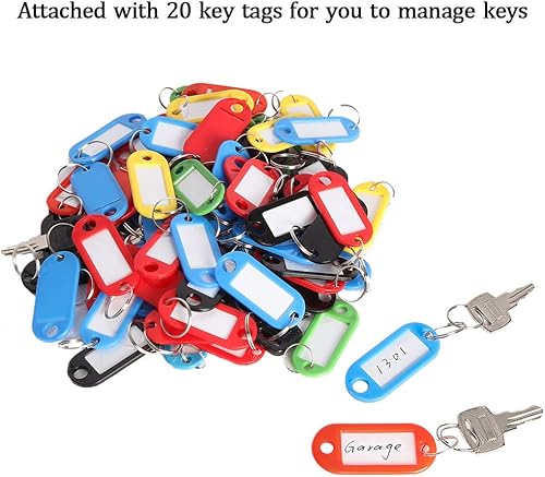Miniatura 10 de Caja de llaves de metal de seguridad con 20 ganchos, gabinete de bloqueo de combinación de montaje en pared ajustable mediano