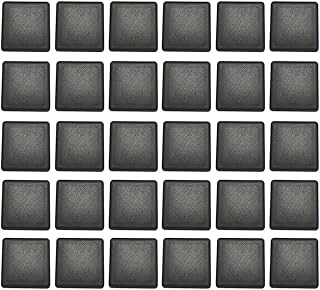 30 Pack Square Tubing Plug Insert End Caps, 20mm x 20mm Shelf End Push-in Plastic Cap for Fence Post Tubing Insert Finishing Plug Black
