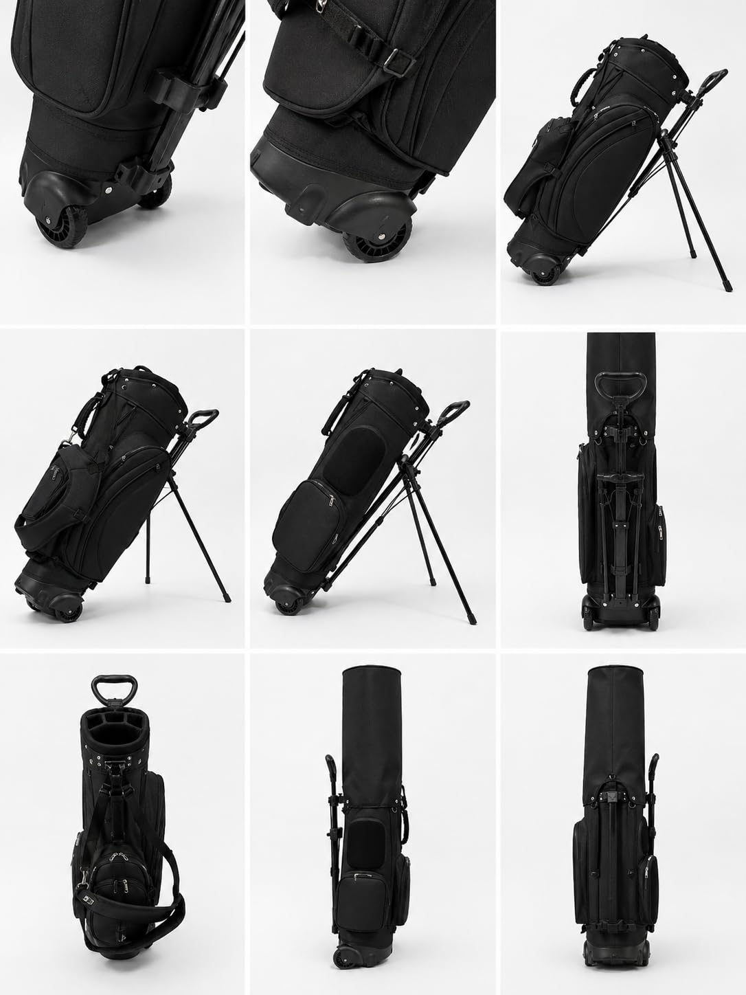 Golf Hybrid Tasche mit integriertem Trolley (Schwarz)