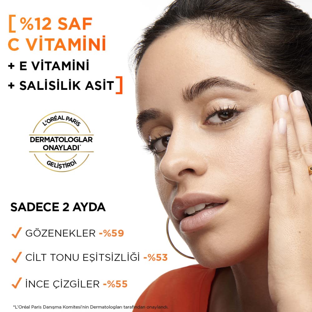 L’Oréal Paris Revitalift Clinical%12 Saf C Vitamini Aydınlatıcı Serum & Revitalift Clinical SPF 50+ Günlük Yüksek UV Korumalı Yüz Güneş Kremi 50 ml Cilt Bakım Seti