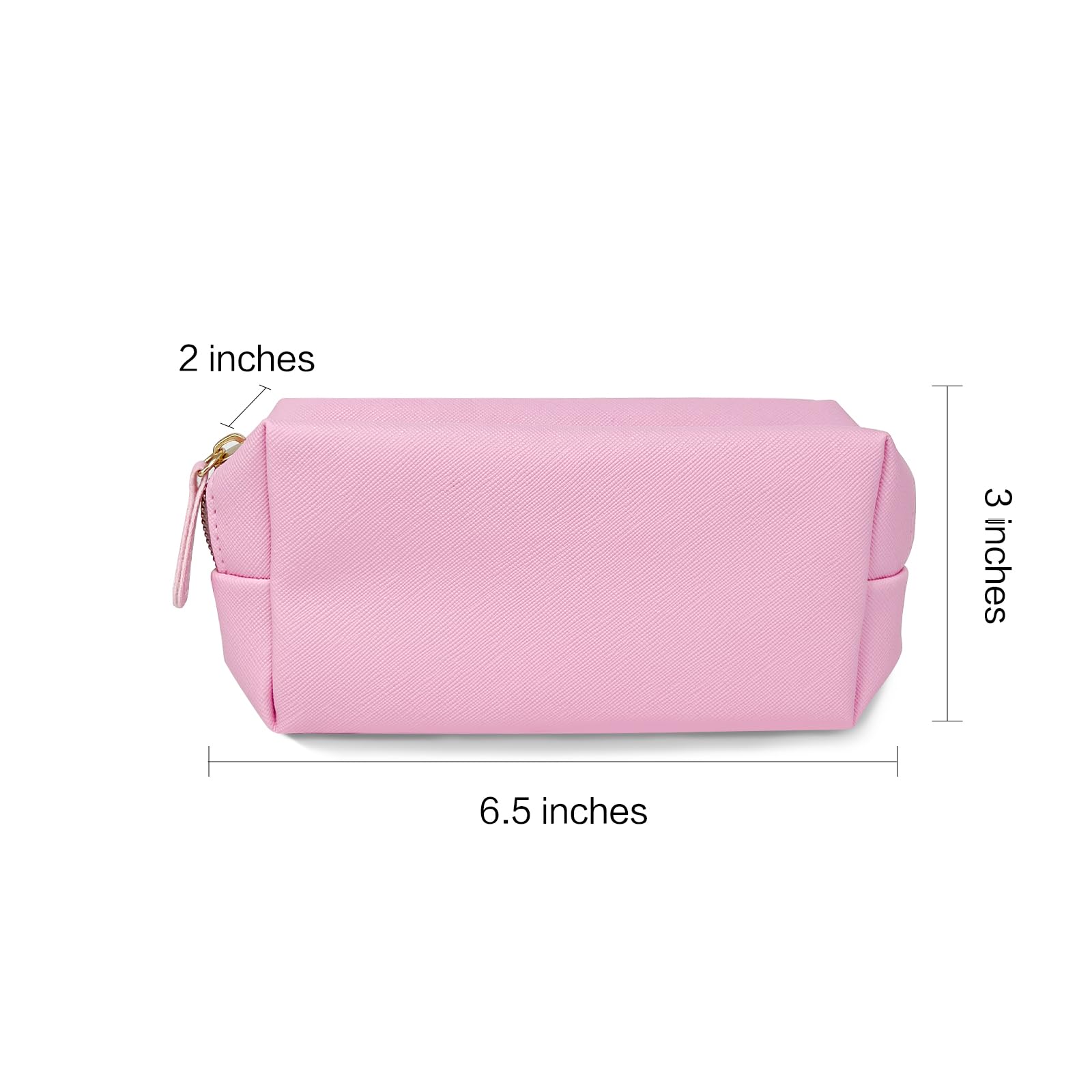 Leather Makeup Bag Set - Womens Small Cosmetic Bag for Purse with Pencils, Large Black Relavel Makeup Bag for Purse - Perfect for Travel and Daily Use