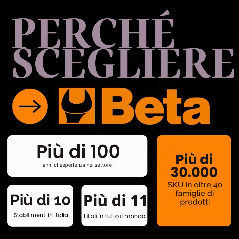 BETA - Set 15 Chiavi Combinate con Supporto da 6 a 24 mm, Serie Chiavi Professionali a Forchetta e Poligonale in Acciaio per Officina Meccanica e Manutenzione, Supporto Portachiavi Incluso, 42/SP15