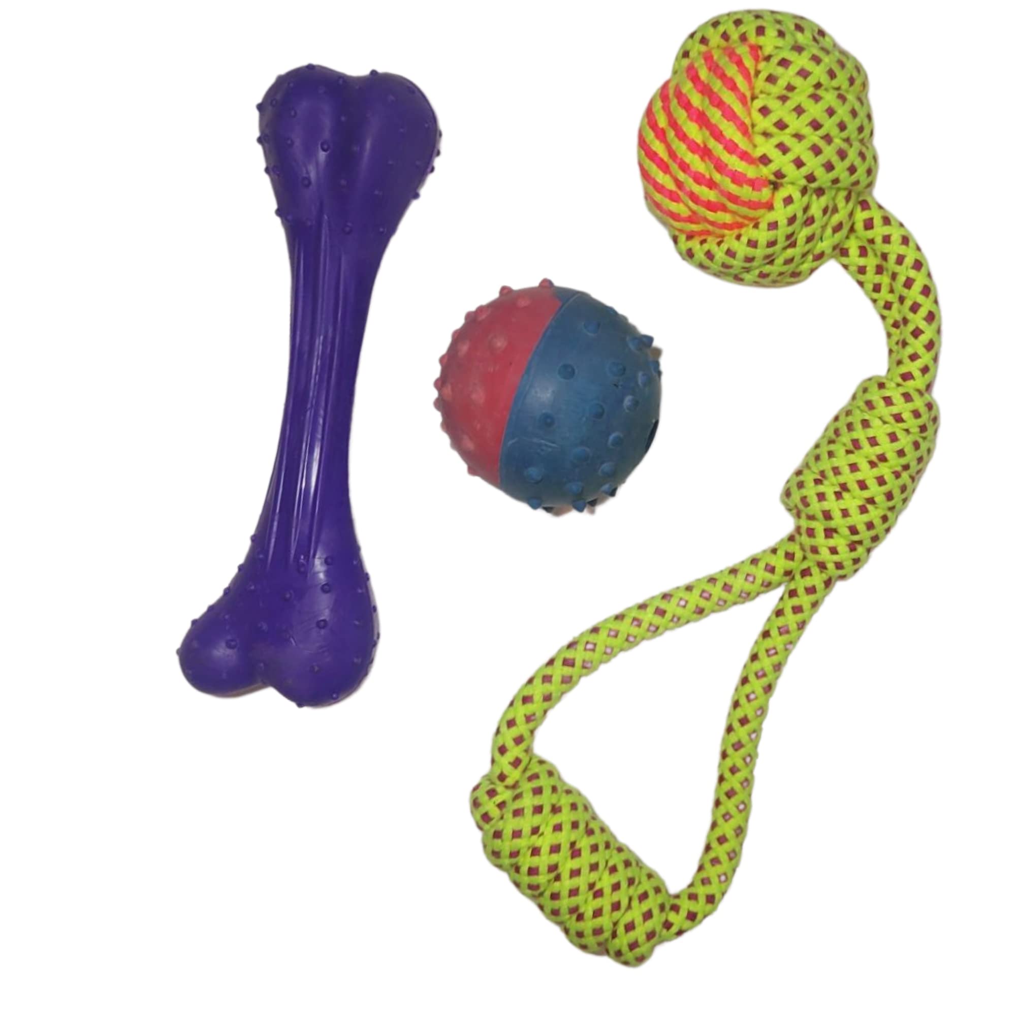 Adult Dog Toy Combo Adult Toy Set Ball, Rope Toy, Hard Rubber Bone Medium and Large Size Pet (20 to 60 Kg Body Weight) (B0B4KF854G) Amazon Price History, Amazon Price Tracker