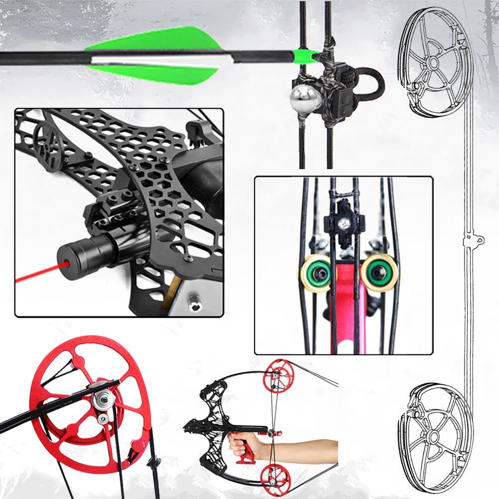 Kit Arc à Poulies Mini Arc Compound 45 lbs Tir à l'arc Chasse Droitier Gaucher