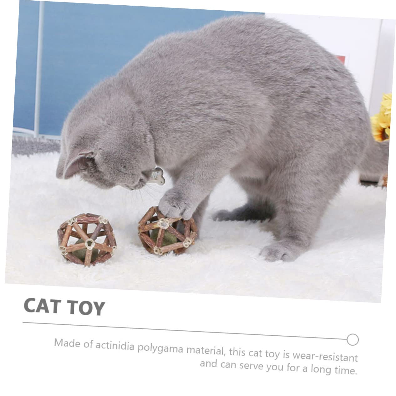 Kisangel 12piezas Juguetes De Molar para Gatos Catnip Bolas De Actinidia Polygama para Limpiar Dientes y Relajar Tu Mascota Juguetes Naturales para Gatos Medianos