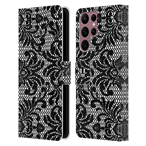 Étui cuir Samsung Galaxy S22 Ultra 5G Damassé Dentelle Noire luxe