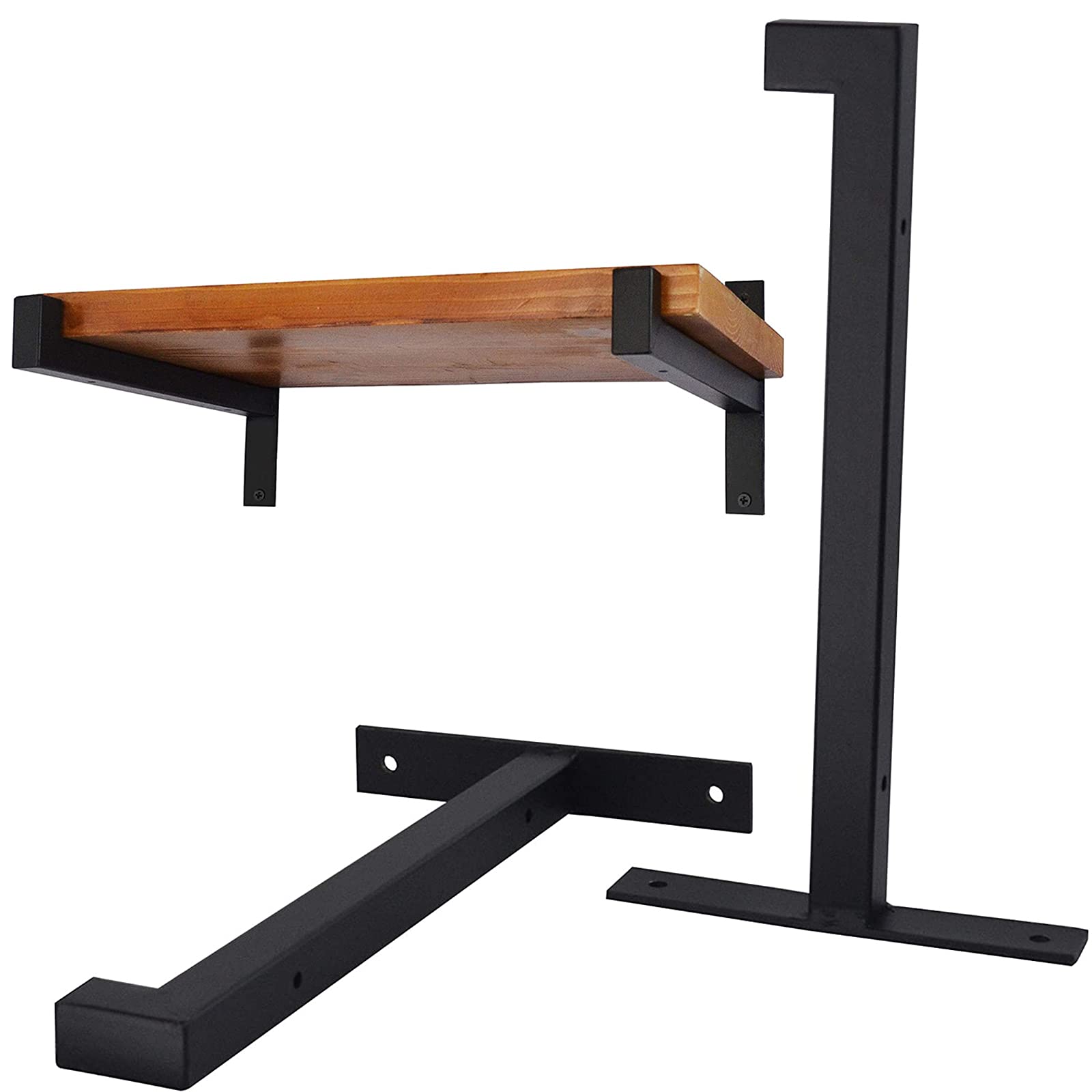 Staffe per mensole impieghi gravosi 12 Pollici,Staffe Supporto industriali a Parete,Supporti per scaffalature Metallo con Labbro,Staffe angolari multifunzionali,2 Pezzi,35cm(13.8inch)