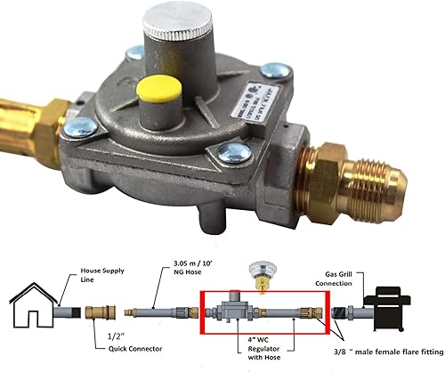 Miniatura 2 de MENSI Repuesto de 3030 CNG de 4.0 pulgadas y LP de 10 pulgadas para parrilla de gas Kitchen-Aid 710-0003, kit de conversión de gas natural,