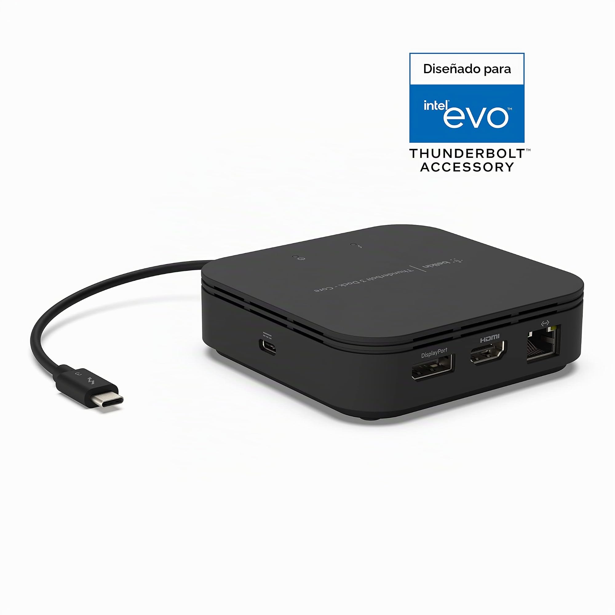 Belkin base dock Thunderbolt 3 estándar con cable Thunderbolt 3 (conector dock Thunderbolt para Mac y Windows), dos pantallas 4K a 60 Hz, transferencias de 40 Gbps, carga de salida de 60 W | Base USB-C, pantalla dual, hub de expansión para laptop, MacBook