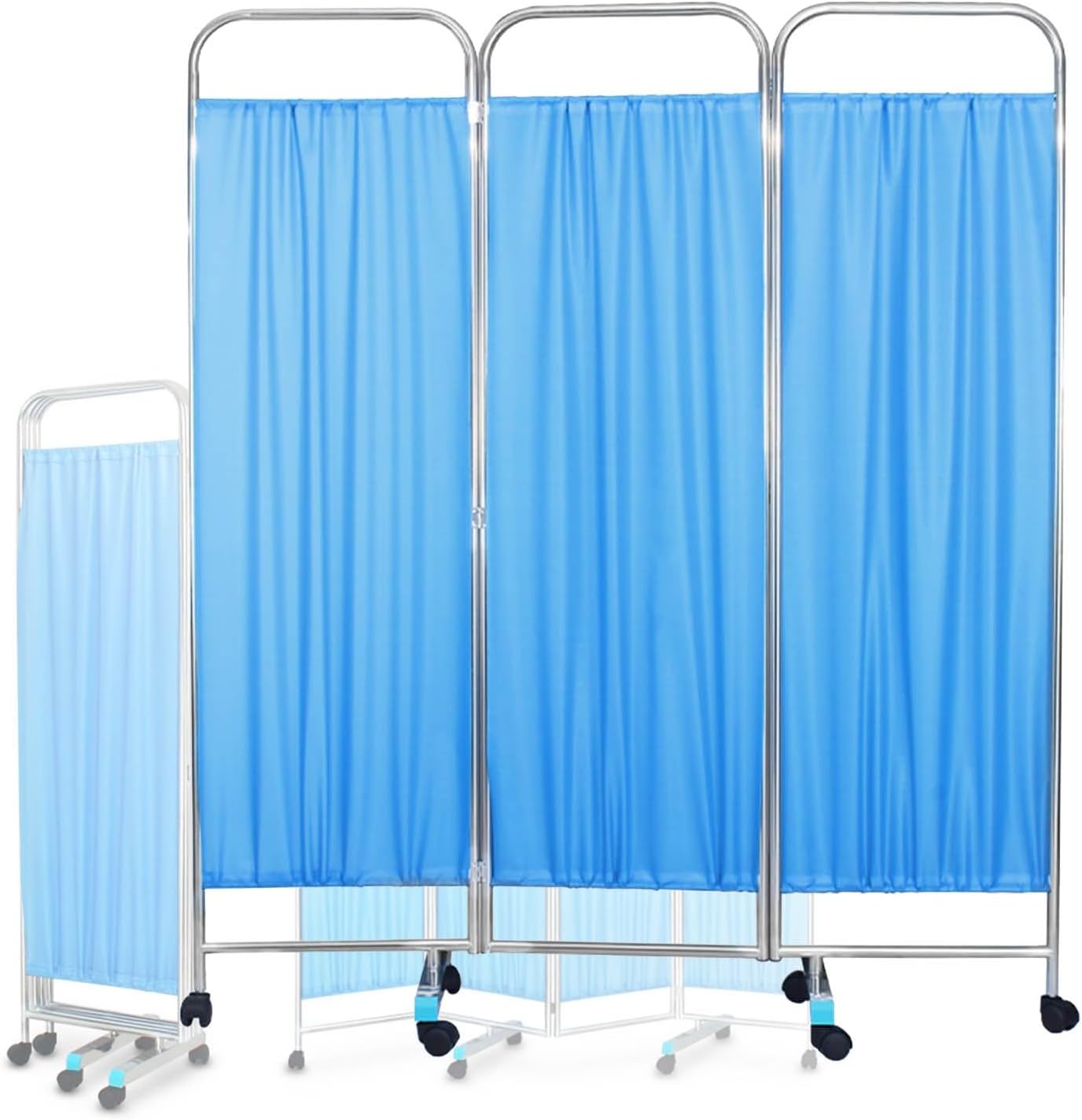 Folding Rolling Privacy Screen, Medical Privacy Screen On Wheels, 6ft Tall Foldable Room Divider Clinic/Patient/Exam Room Temporary Fence